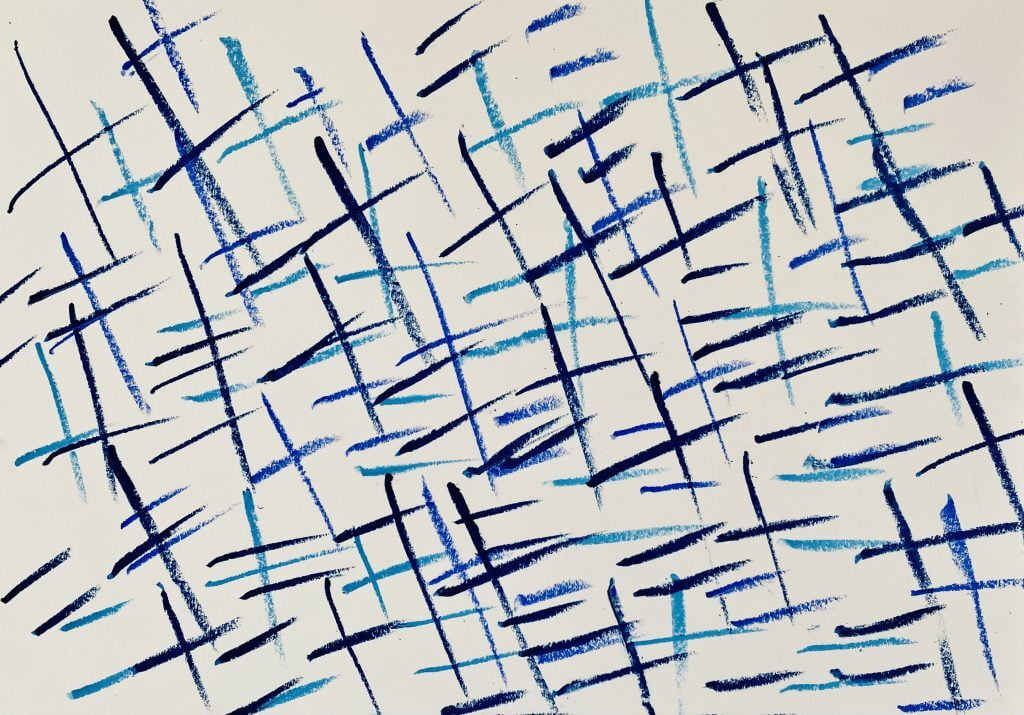 « + = SIGNS FROM COMPUTER KEYBOARD » pastels on recycled paper, 59 x 42 cm, 2022