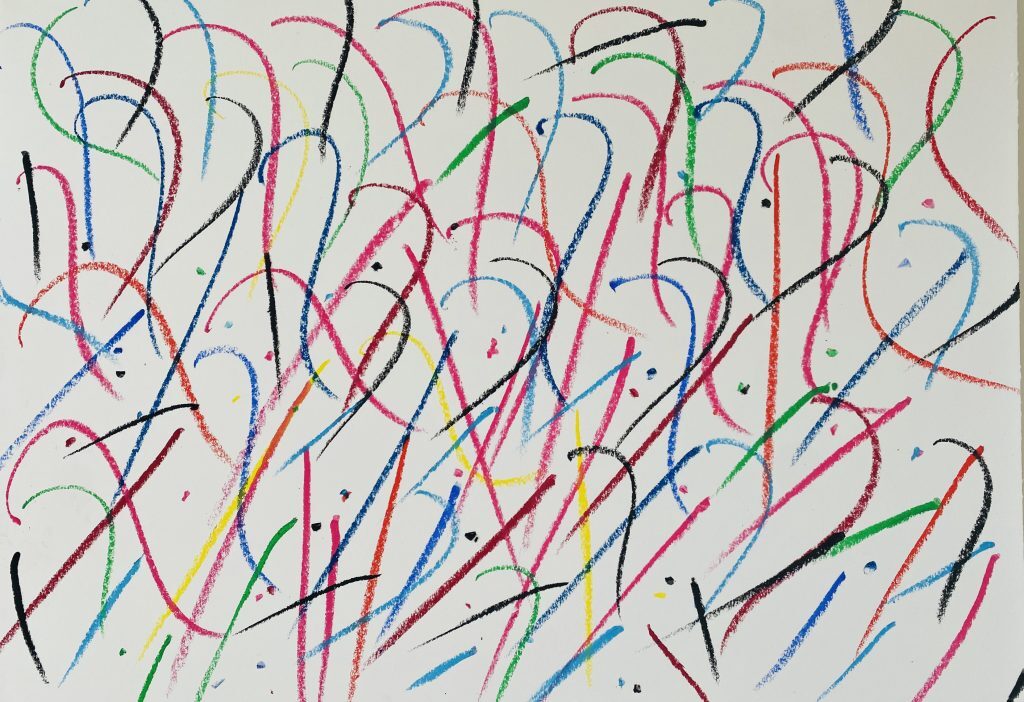 « ? / SIGNS FROM COMPUTER KEYBOARD » pastels on recycled paper, 59 x 42 cm, 2022