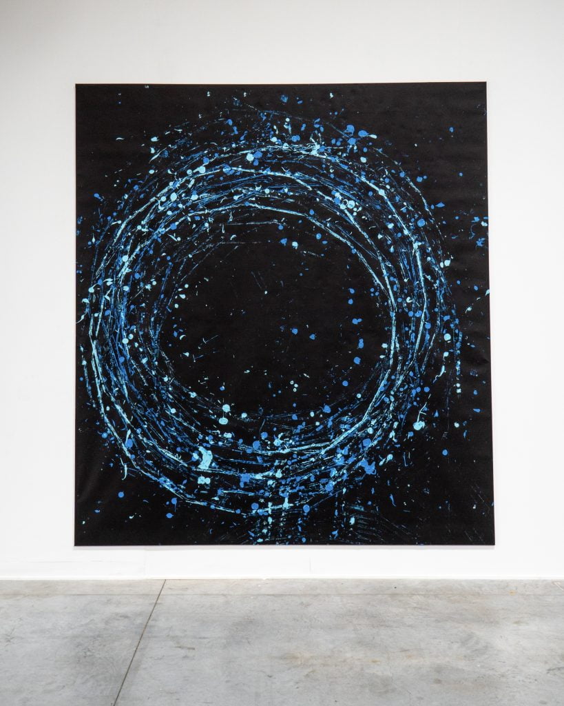 « CHANCE COMPOSITION, S-BAND GROUND STATION DISH VII » GOUACHE ON PAPER, 269 X 296 CM, 2021