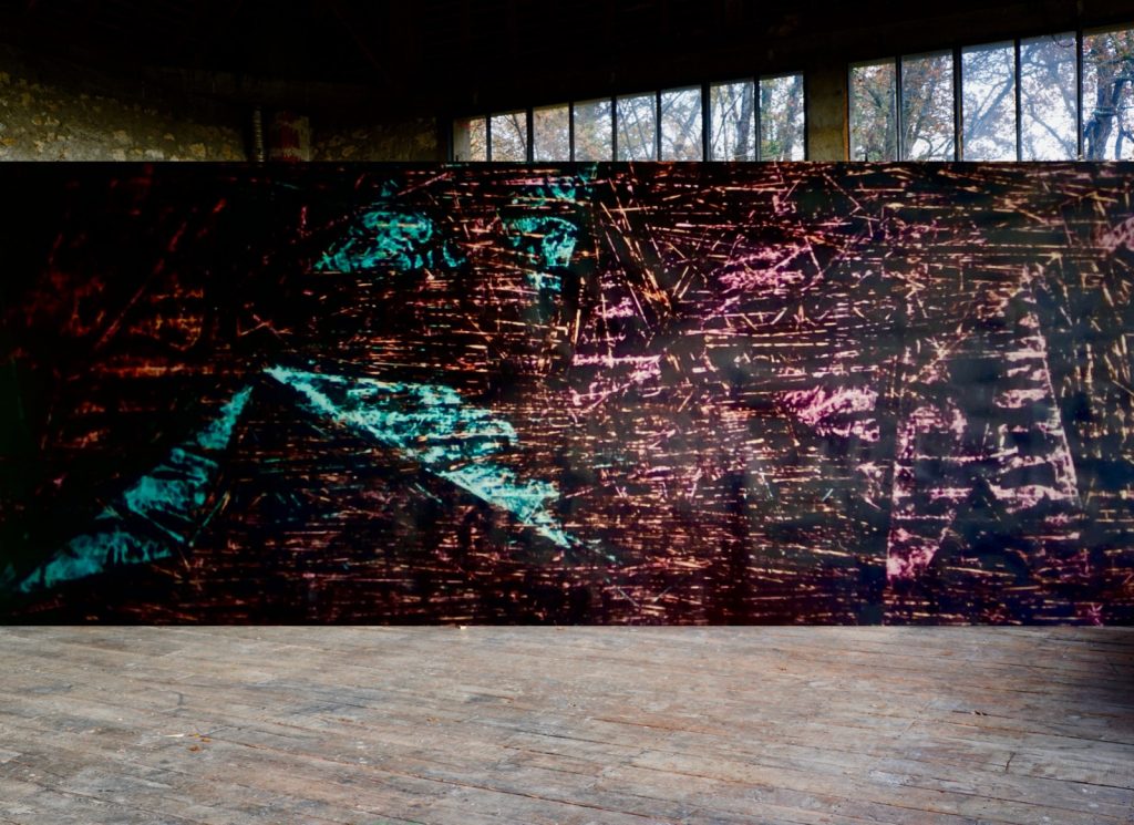 "Geometric Dances, Calder’s Door and Floorboards" Gouache on Paper, 1100 × 300 cm, 2019