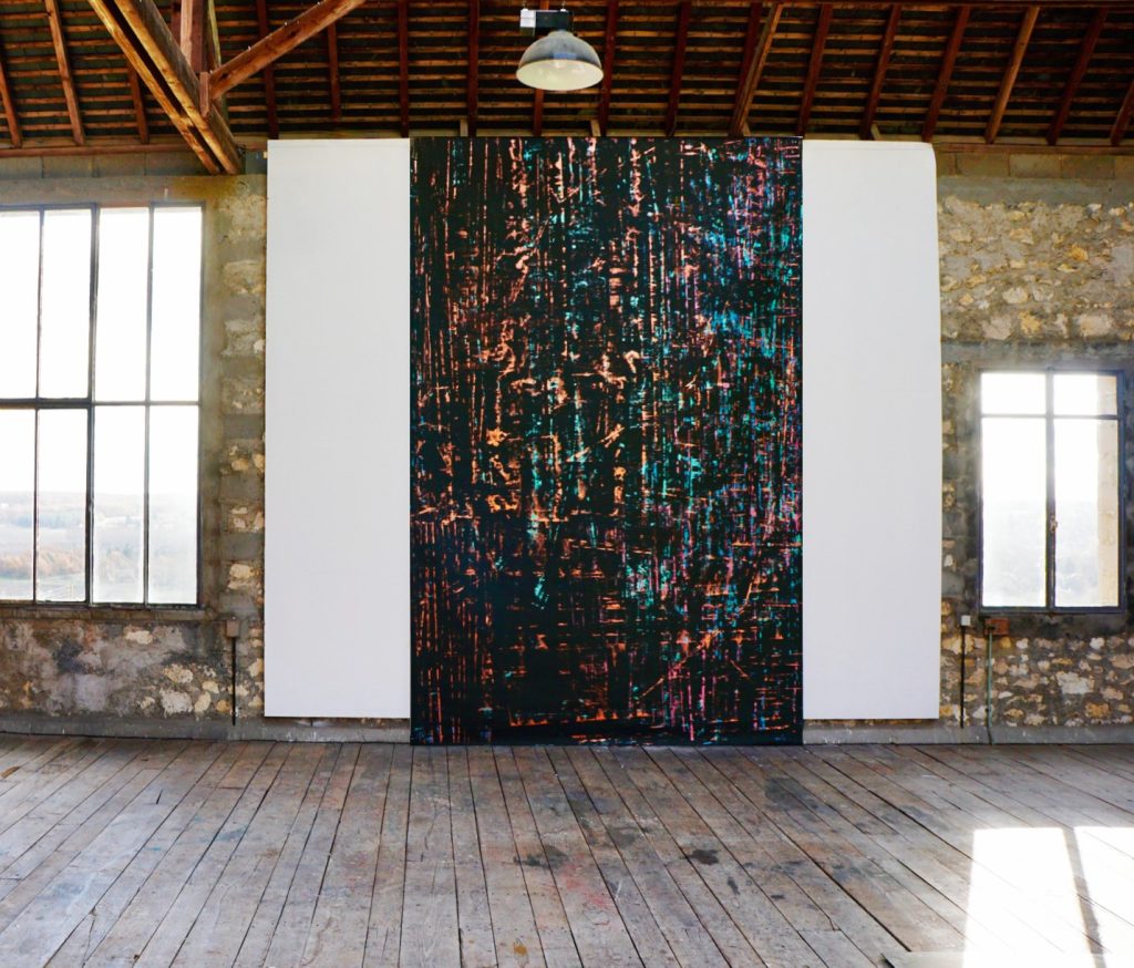 "Geometric Dances, Antenna from Atelier Calder" gouache on paper, 1000 × 300 cm, 2019